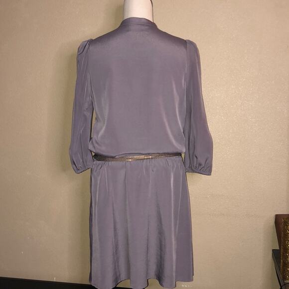 Jessica Simpson Old Money Scandi Preppy Academia Gray Tunic Sequin Belt Dress 8 - Picture 3 of 15